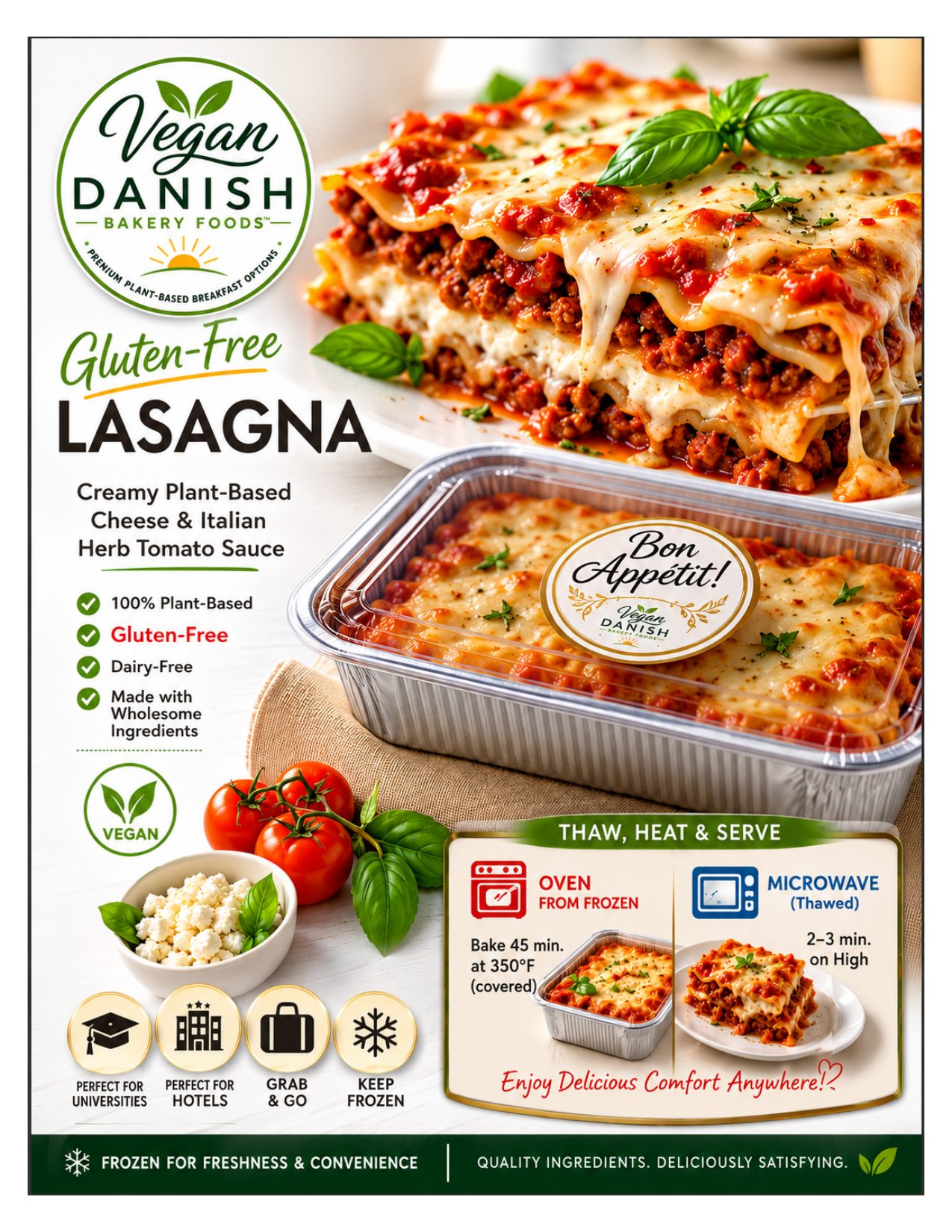 Gluten-Free Plant-Based Lasagna sell sheet preview