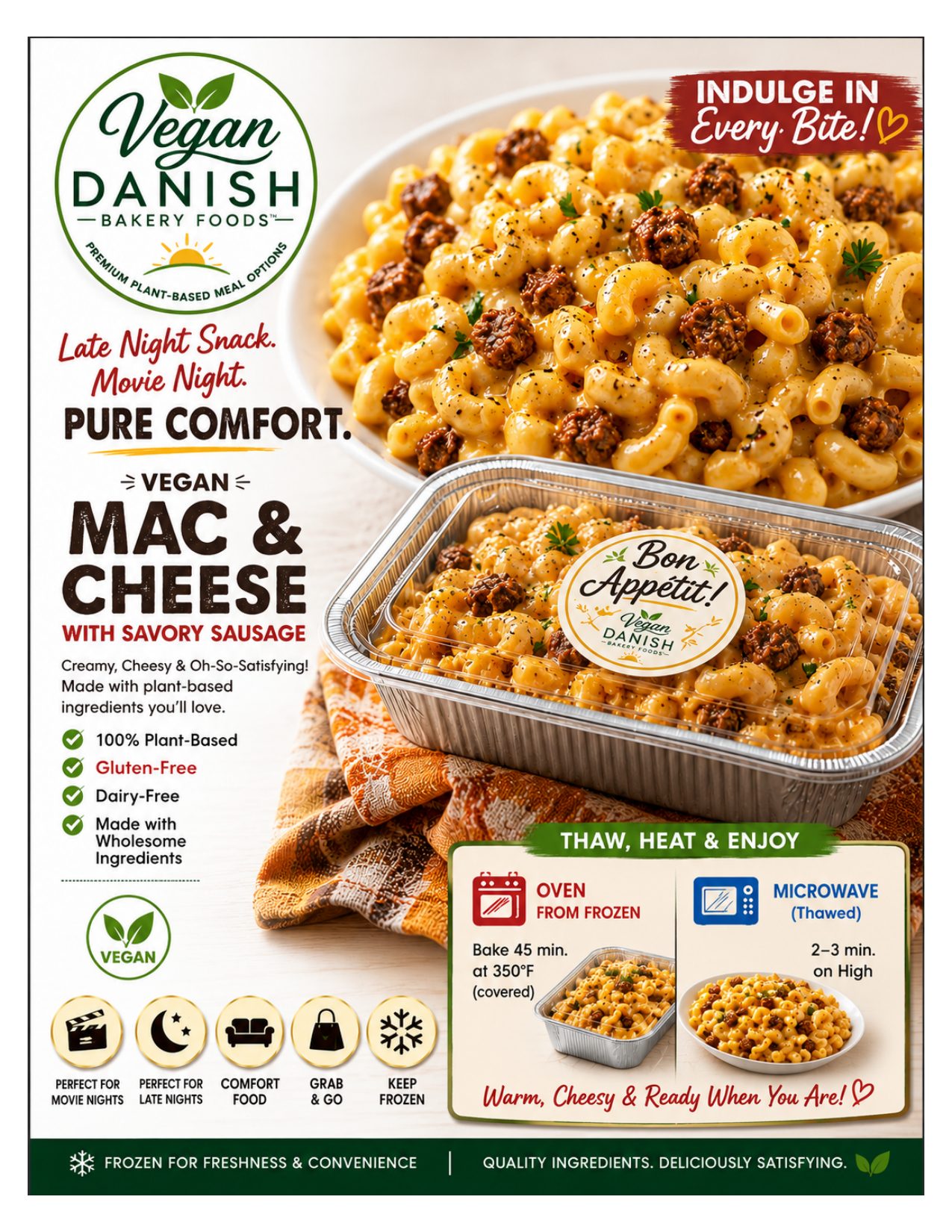 Mac & Cheese with Savory Sausage sell sheet preview